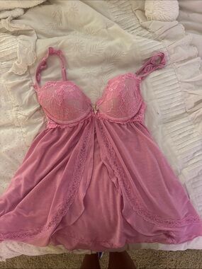 Victoria's Secret Pink Lace Babydoll Chemise